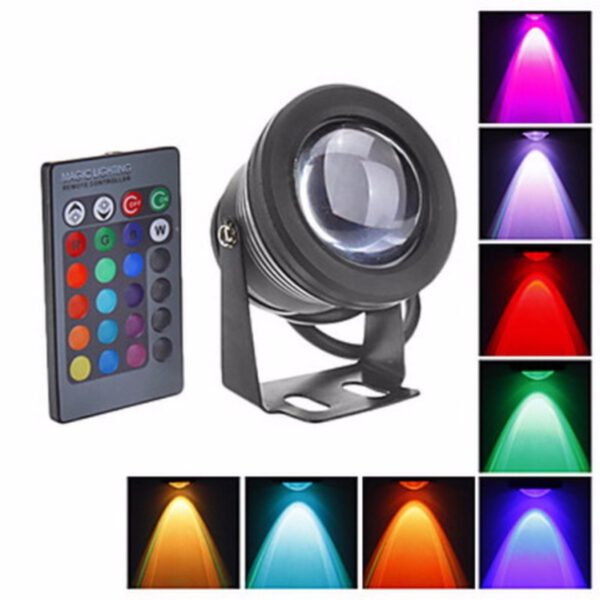 ไฟใต้น้ำ ไฟสระน้ำพุเปลี่ยนสีได้ พร้อมรีโมท LED RGB Underwater 10W DC12V - Image 6