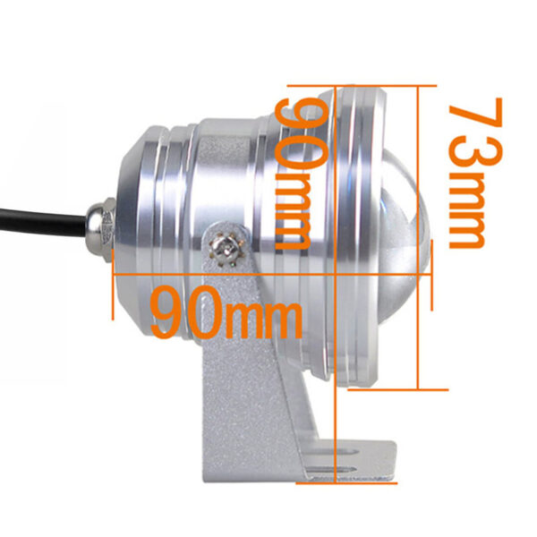 ไฟใต้น้ำ ไฟสระน้ำพุ พร้อมรีโมท LED RGB Underwater COB10W DC12V (โคมสีเงิน) - Image 3